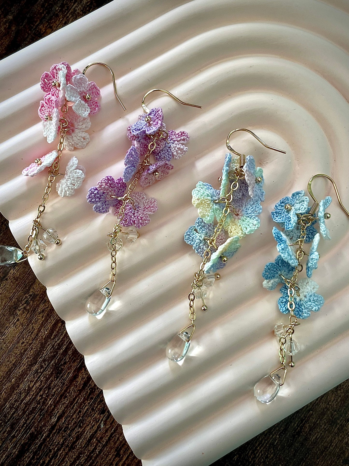 Myosotis Earring Danglers Micro-Crochet that Blossom with Charm