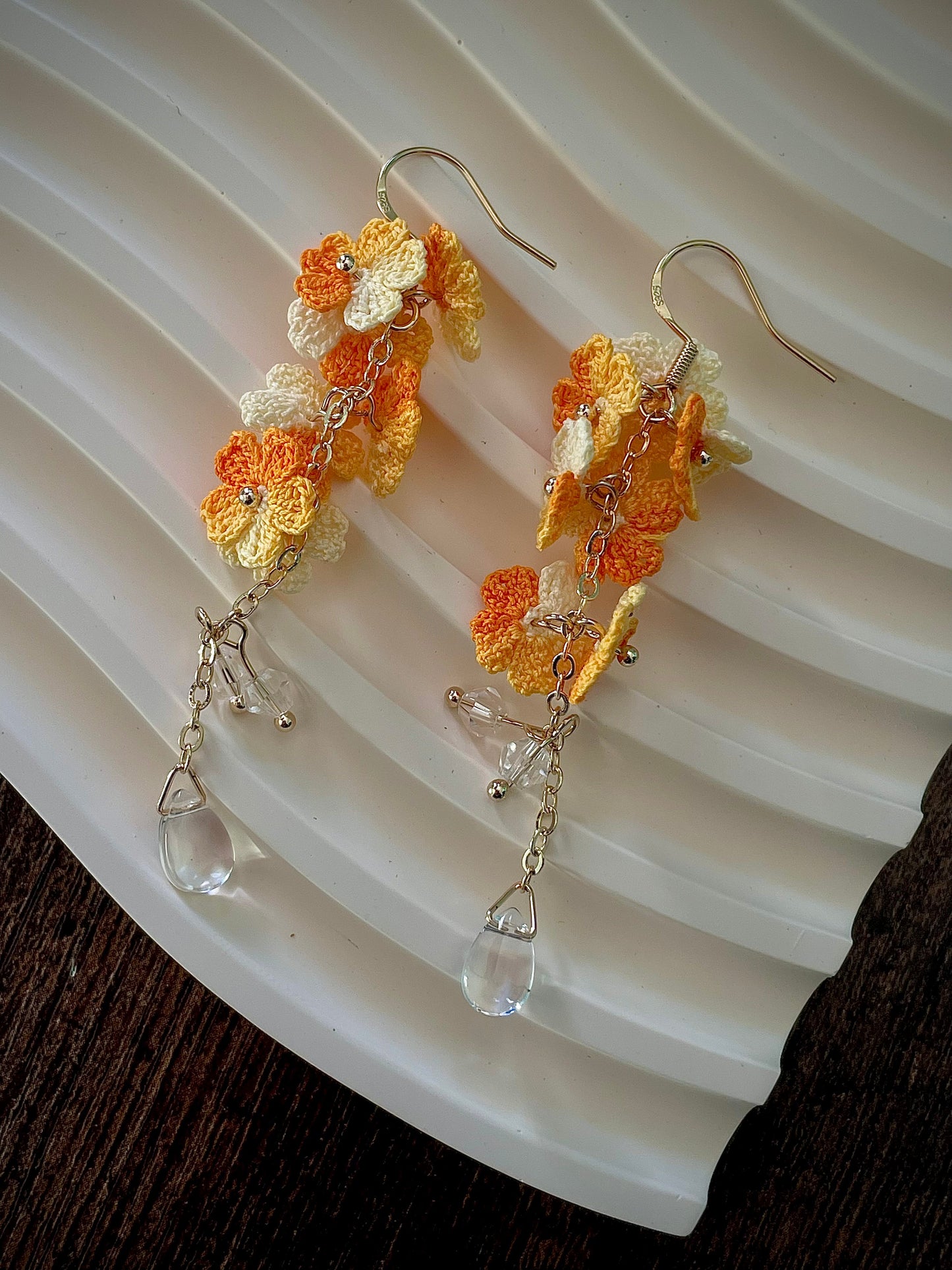 Myosotis Earring Danglers Micro-Crochet that Blossom with Charm