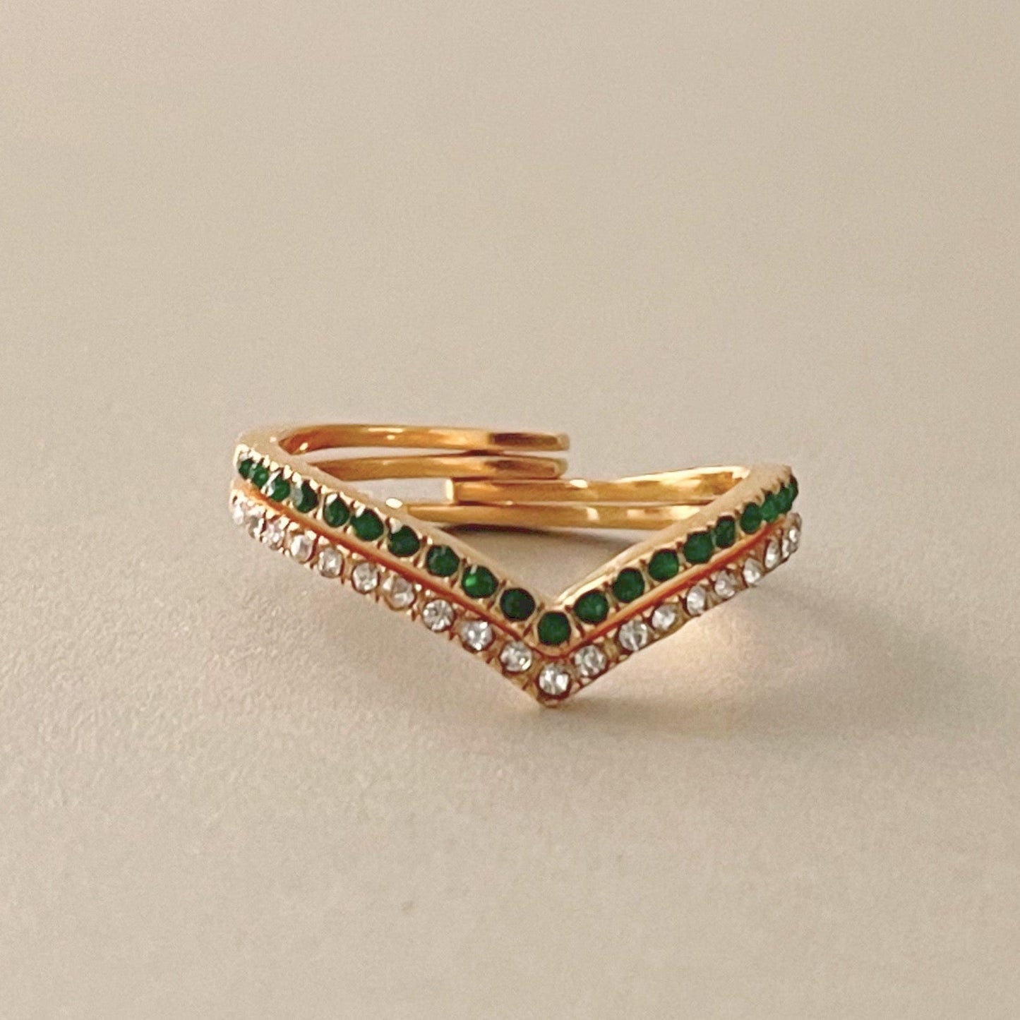 Marina Luxe 18k Gold Plated Skinny Wishbone Ring