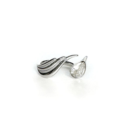 Leelia Silver Tone Jewel  Wrap Ring