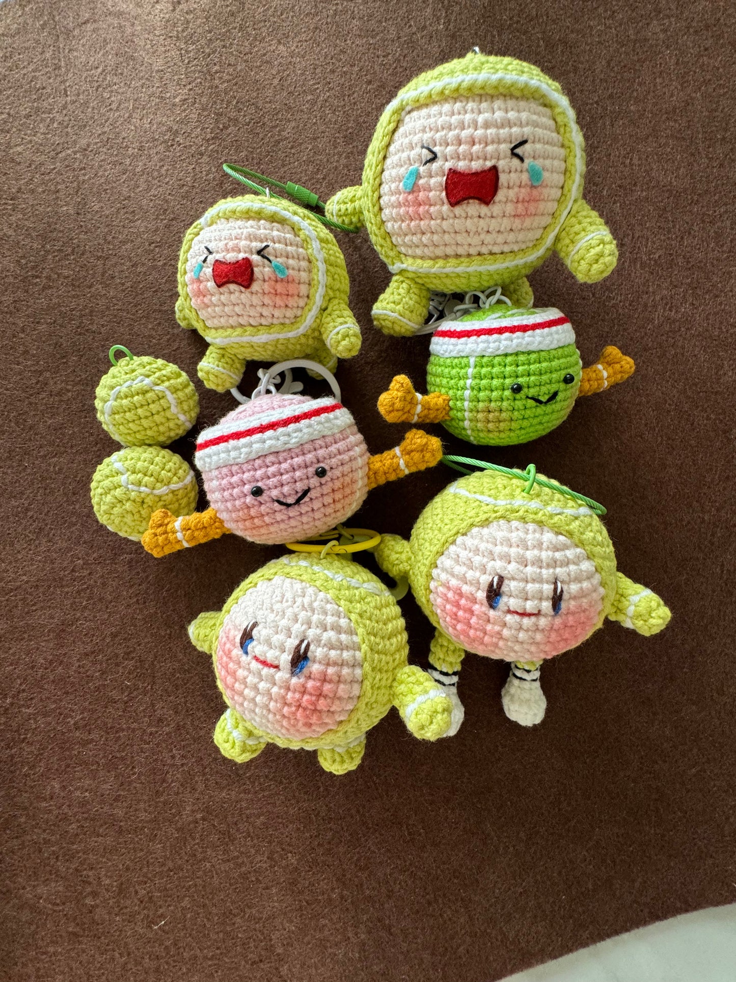 Tennis Ball and Racket Bag Charm Key Chain