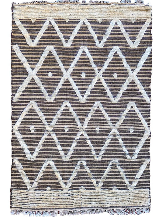 Mosaic Hand Knotted Rug - Size: 5.10 x 4.3