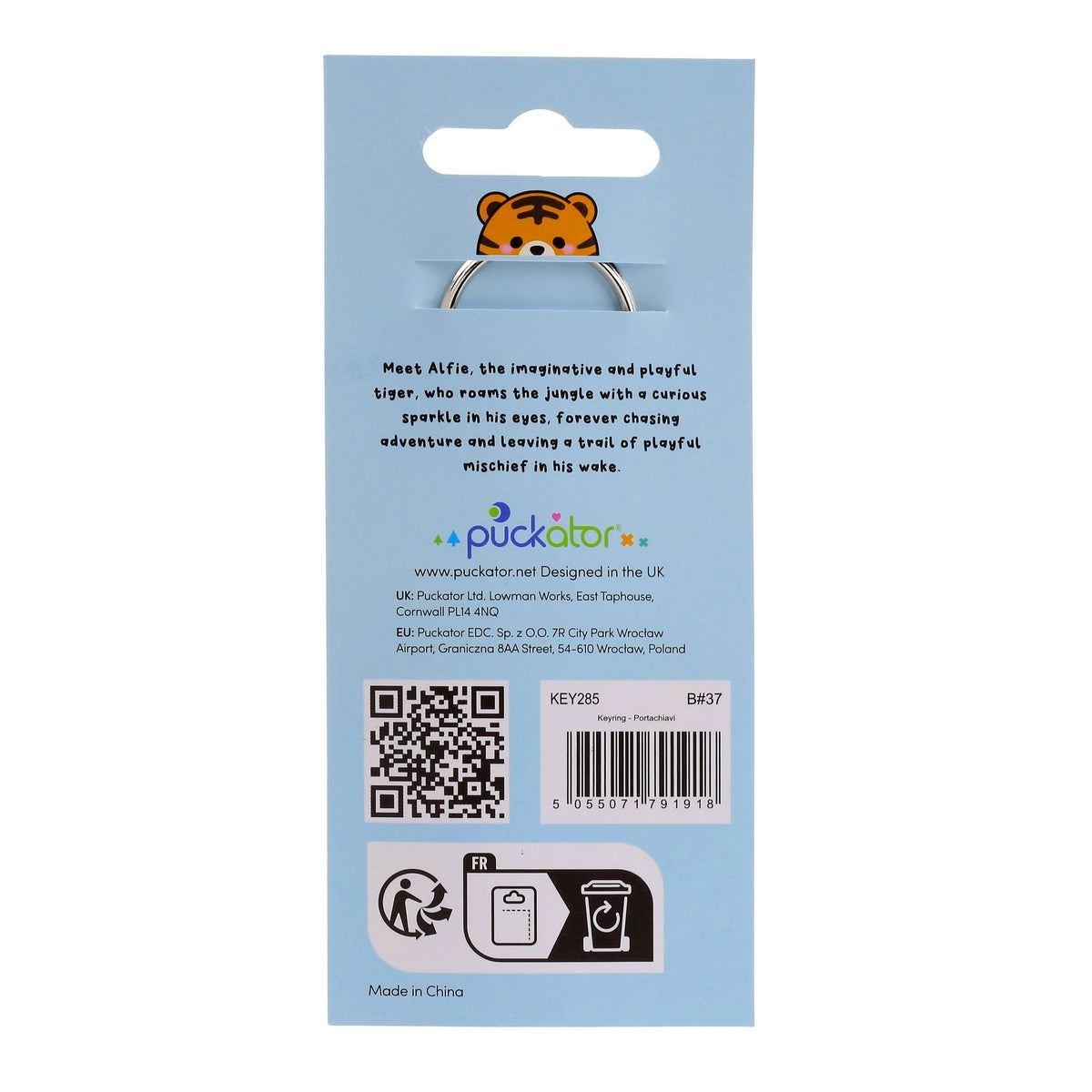 Adoramals Alfie The Tiger Car Keyring