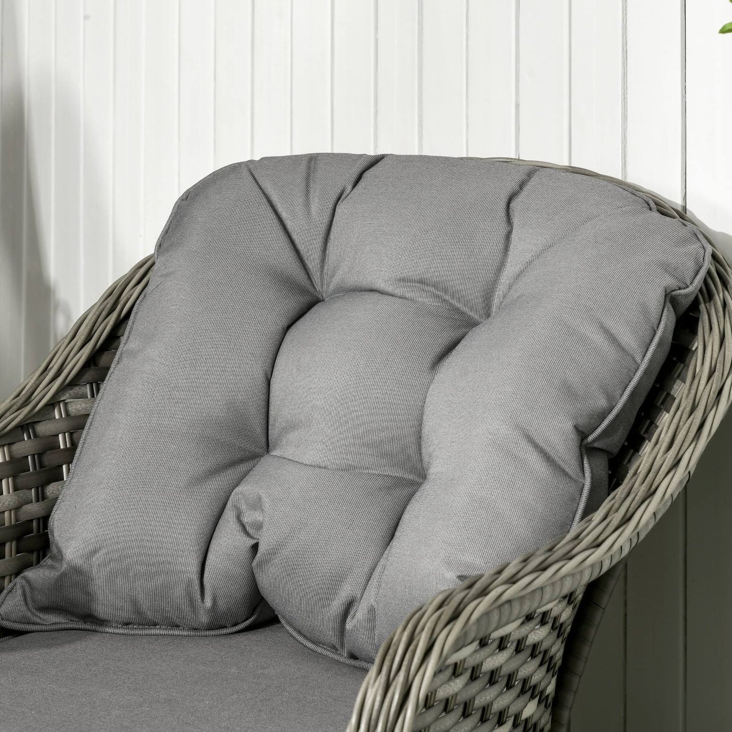 4-Pieces Outdoor PE Rattan Garden Furniture with Cushions