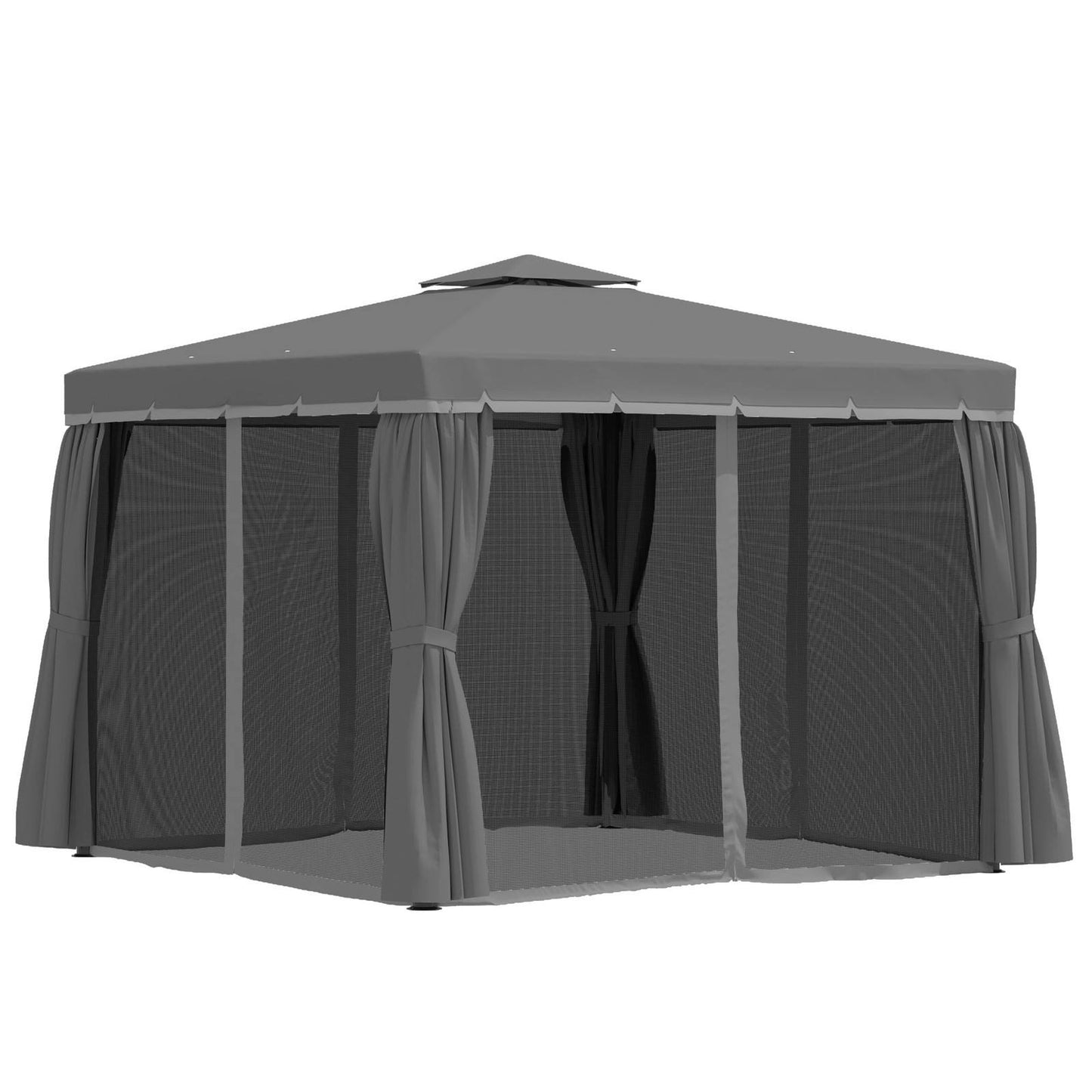 3 x 3M Patio Gazebo Canopy Garden Pavilion Tent Shelter Marquee with 2 Tier Water Repellent Roof