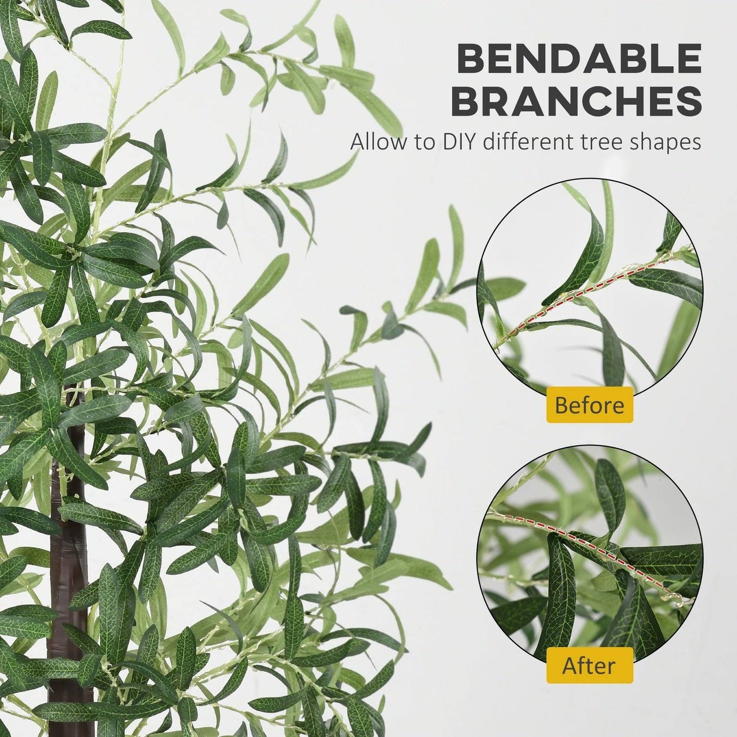 6ft Olive Tree Christmas Tree Artificial - with LED Lights Warm White 10 Tips