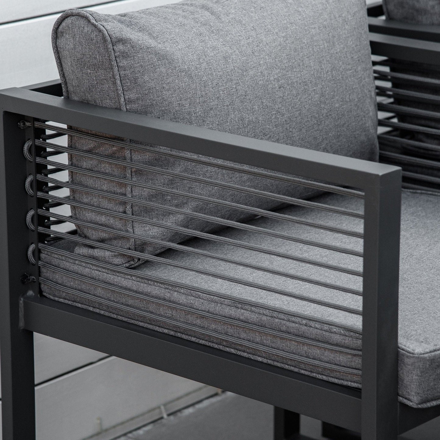 8 Seater Garden Dining Cube Set Aluminium Outdoor Furniture Set Dining Table