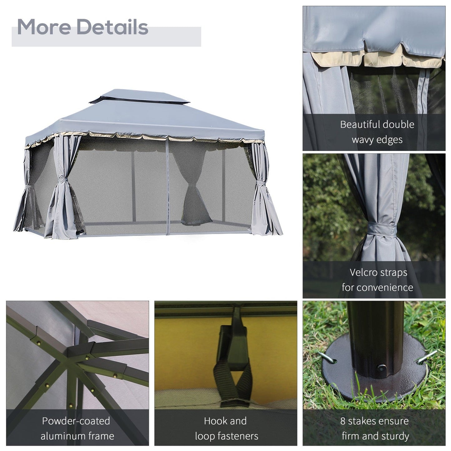 3 x 4m Aluminium Garden Gazebo