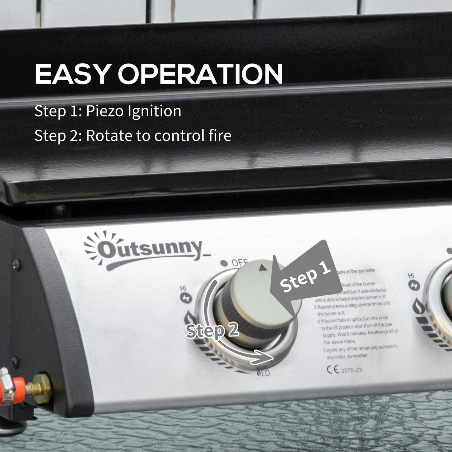 Gas Plancha Grill with 3 Stainless Steel Burner