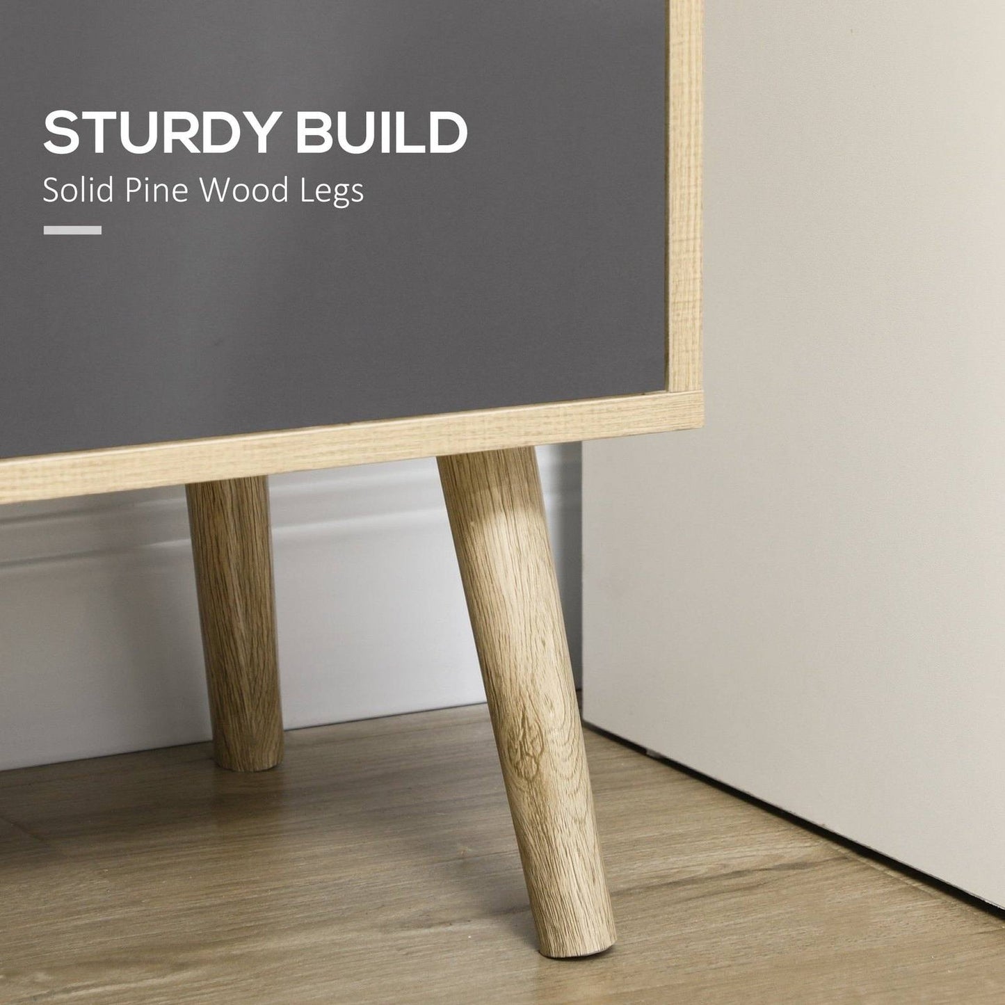 Modern Bookcase with Bottom Cabinet and 6 Open Shelves