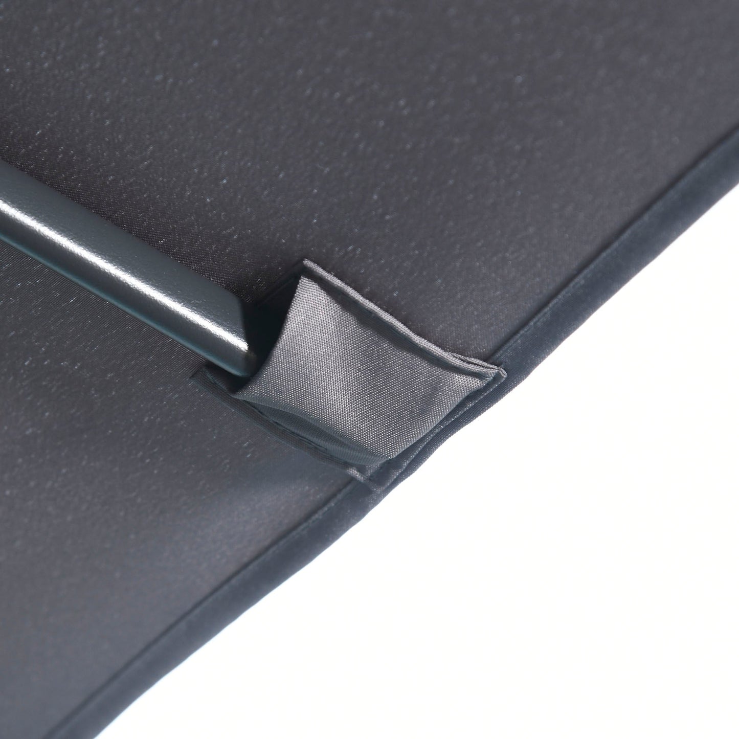 2.3m Half Round Parasol Umbrella Balcony Sun Shade Metal Grey