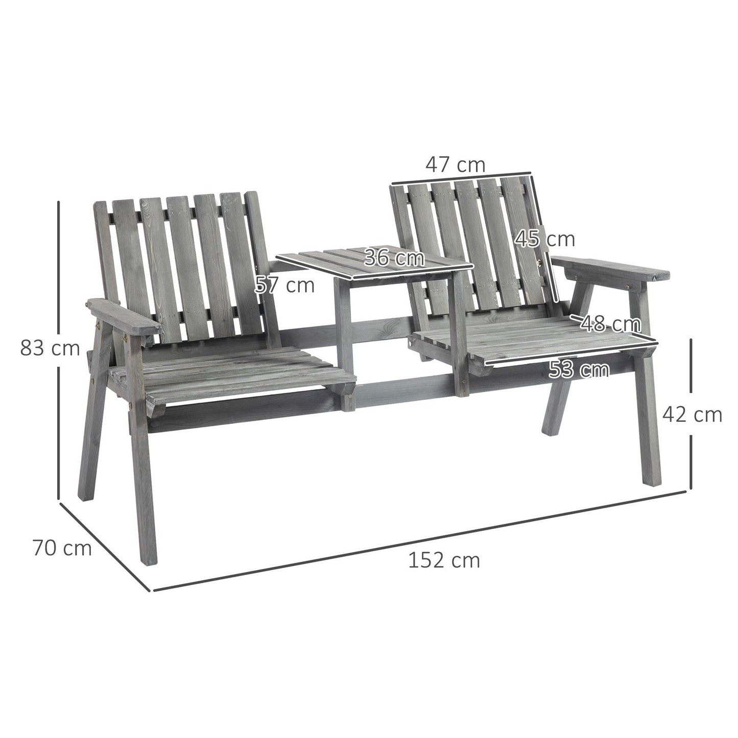 2 Seater Garden Bench Antique Loveseat for Yard