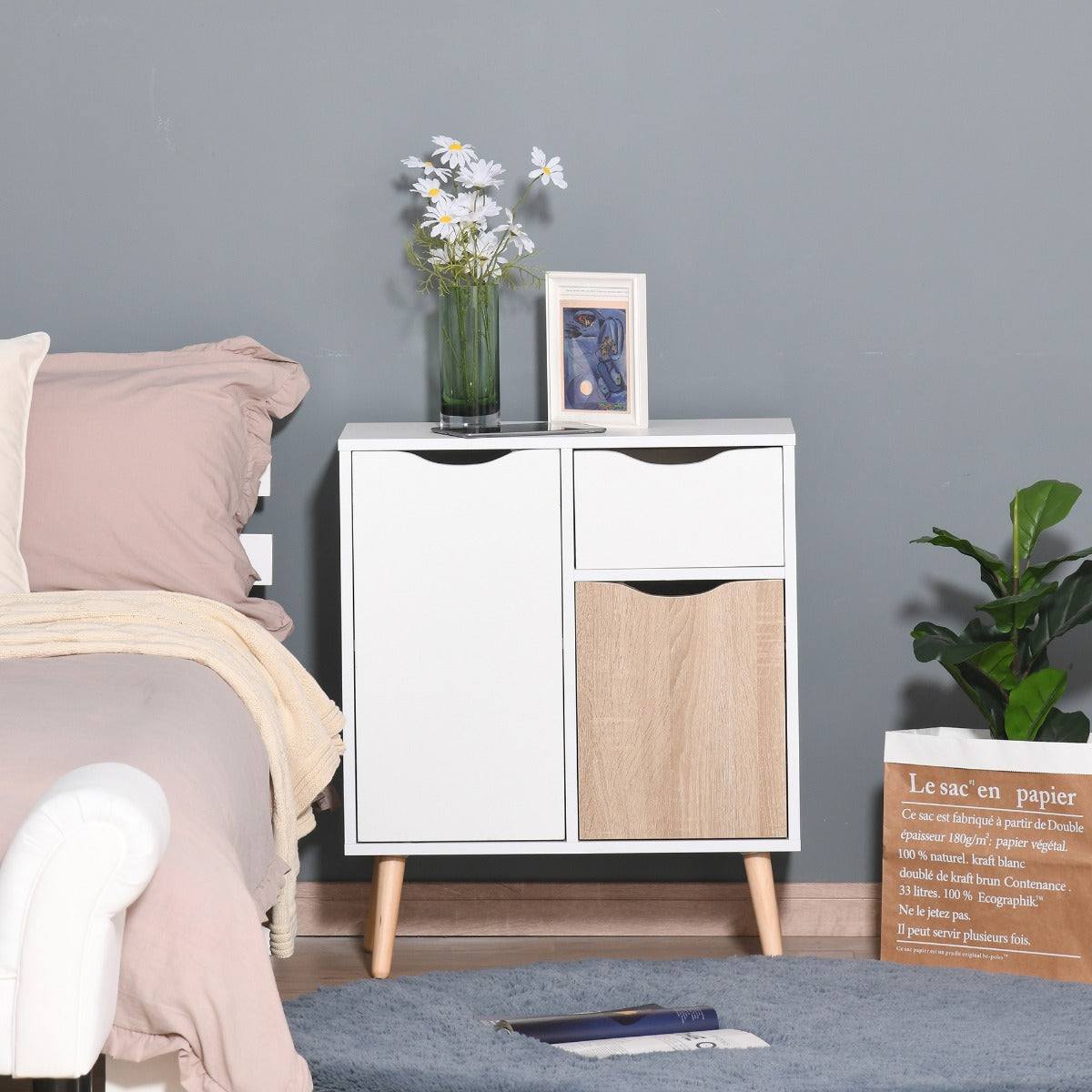Sideboard Floor Cabinet Storage Cupboard with Drawer for Bedroom