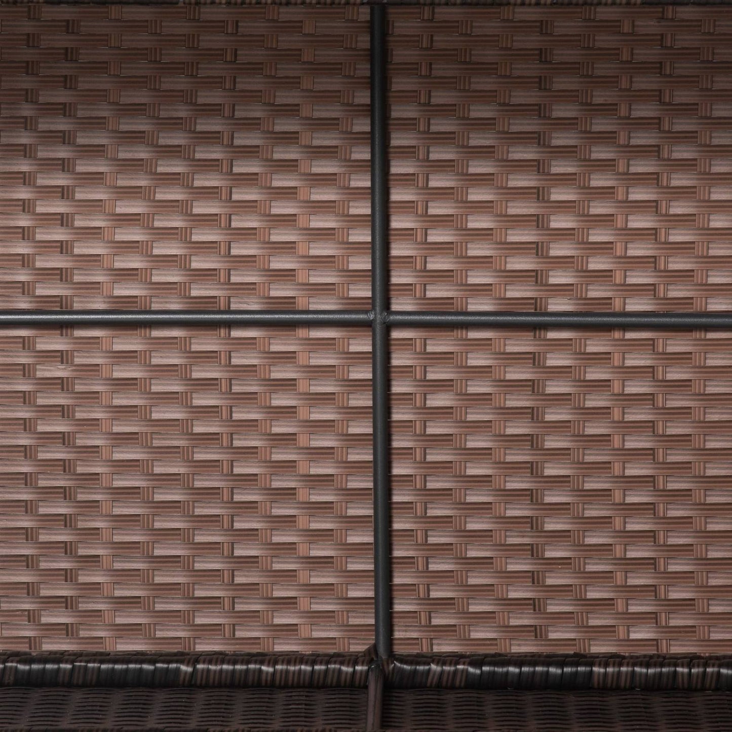 PE Rattan Garden Coffee Table with Glass Table Top - Brown