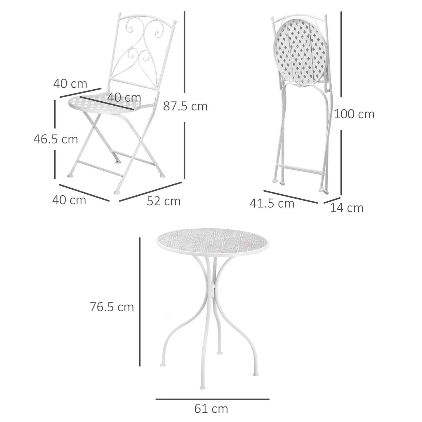 3-Pieces Garden Bistro Set