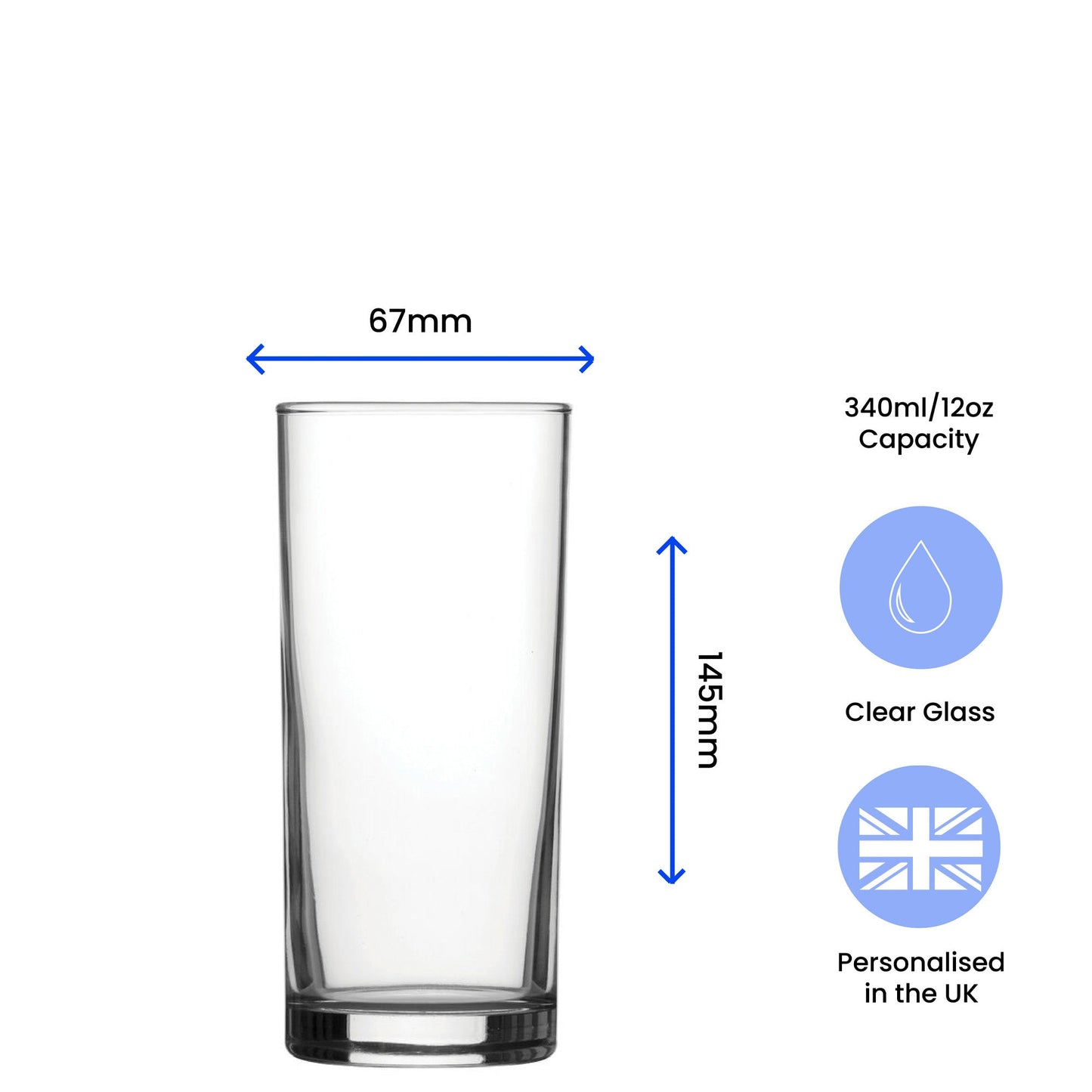 Personalised Engraved Vodka Hiball Tumbler with 'Name's Vodka Glass and Mixer' Design