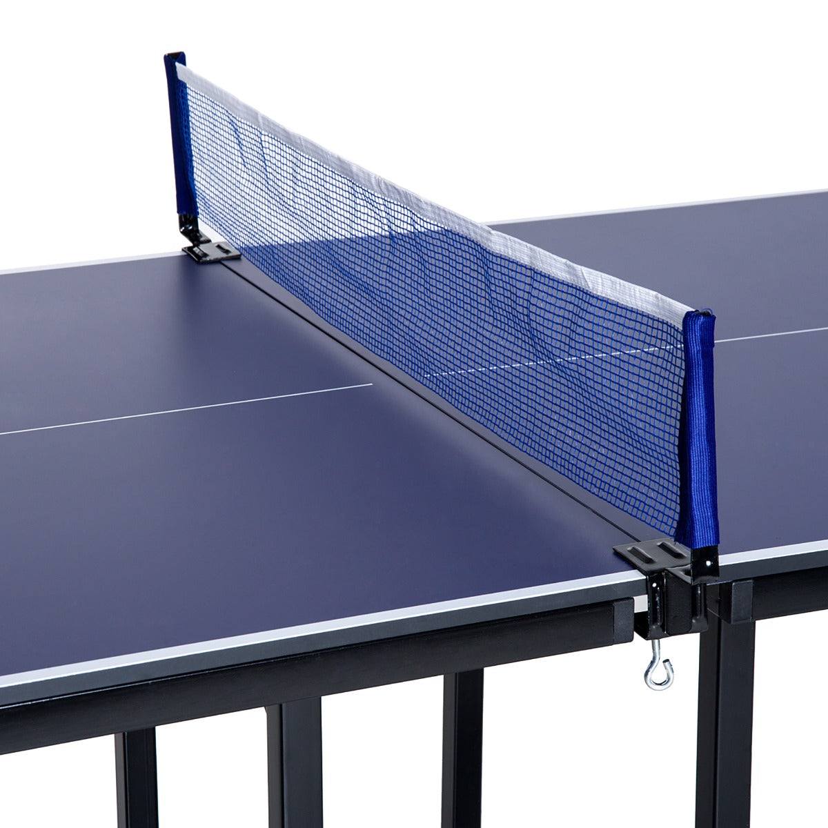 6ft 182cm Mini Table Tennis Table Folding Ping Pong Table with Net Multi-Use Table for Indoor Outdoor Game