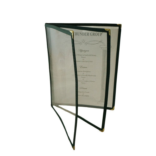 3 Page Book Fold Black Menu Cover 216mm x 279mm