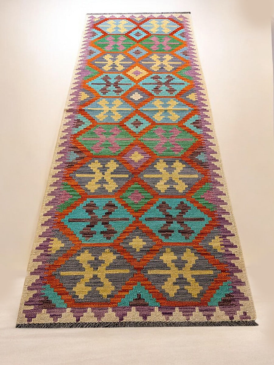 Maimana Afghanistan Kilim Rug - 287 x 79 cm