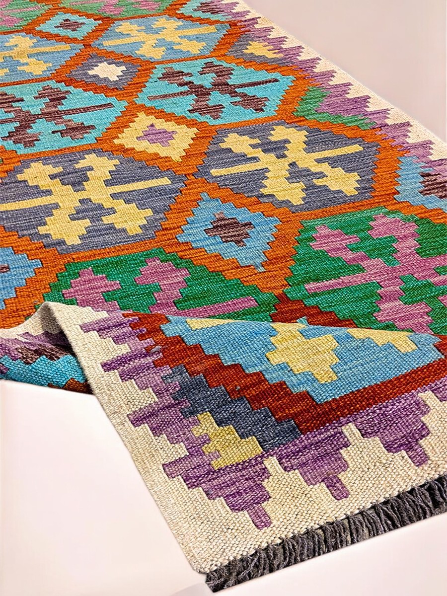 Maimana Afghanistan Kilim Rug - 287 x 79 cm