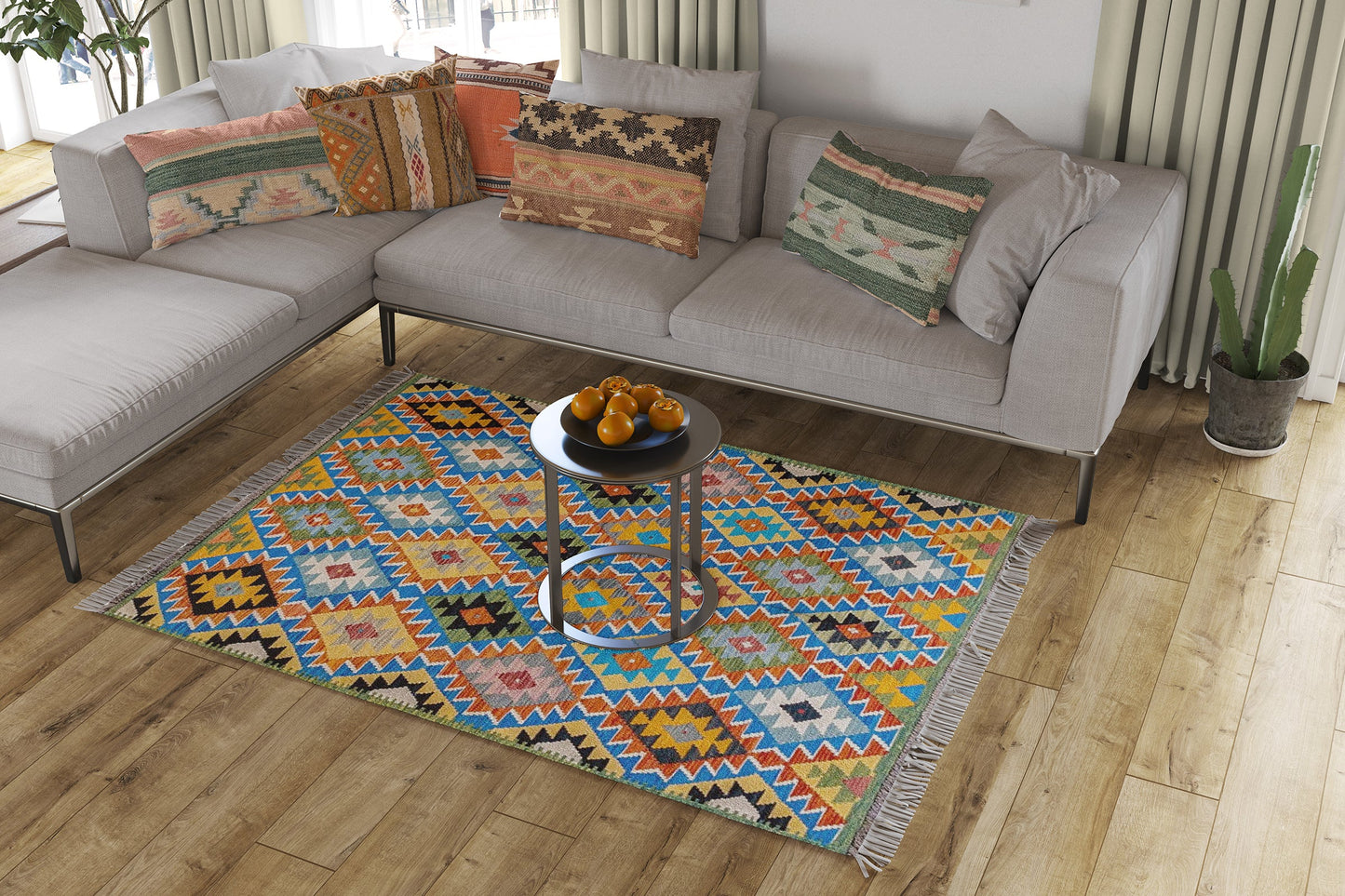 Maimana Afghanistan Kilim Rug - 208 x 150 cm