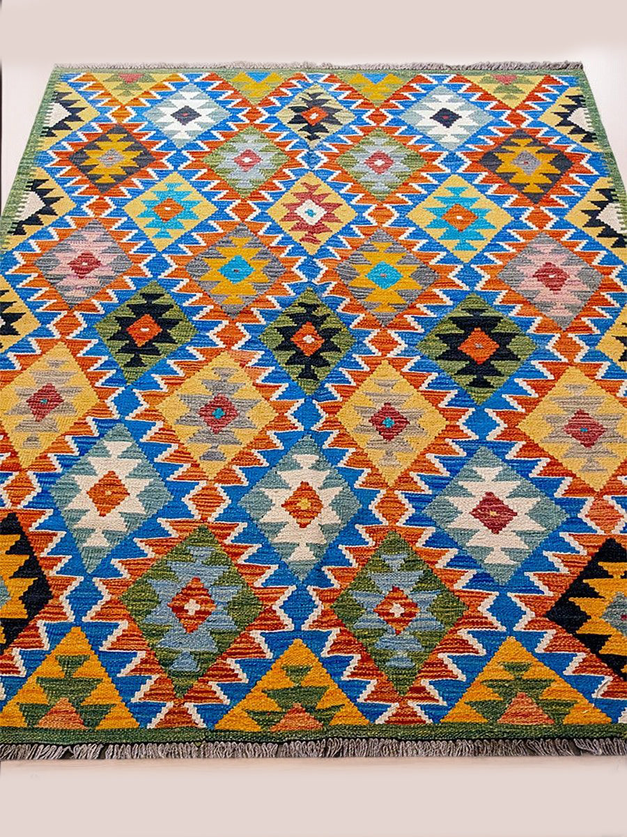 Maimana Afghanistan Kilim Rug - 208 x 150 cm