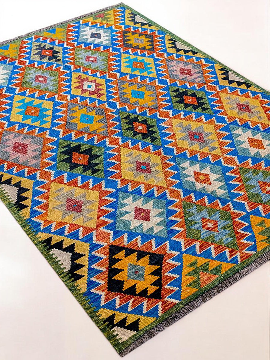 Maimana Afghanistan Kilim Rug - 208 x 150 cm