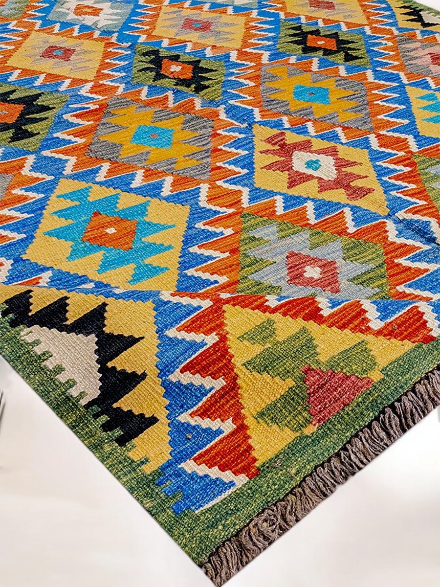 Maimana Afghanistan Kilim Rug - 208 x 150 cm
