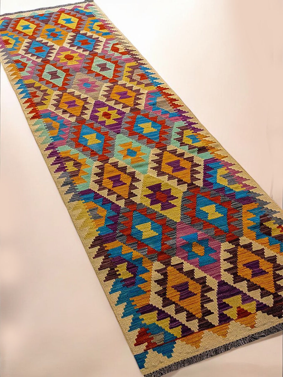Maimana Afghanistan Kilim Rug - 290 x 79 cm