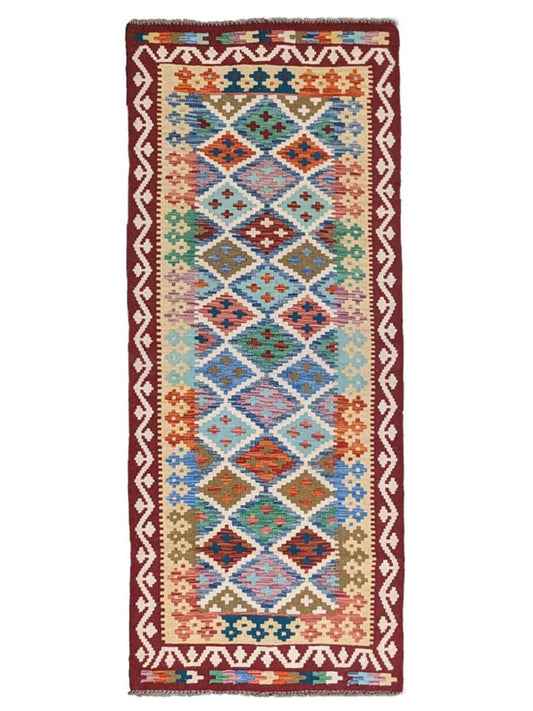 Maimana Afghanistan Kilim Rug - 206 x 84 cm