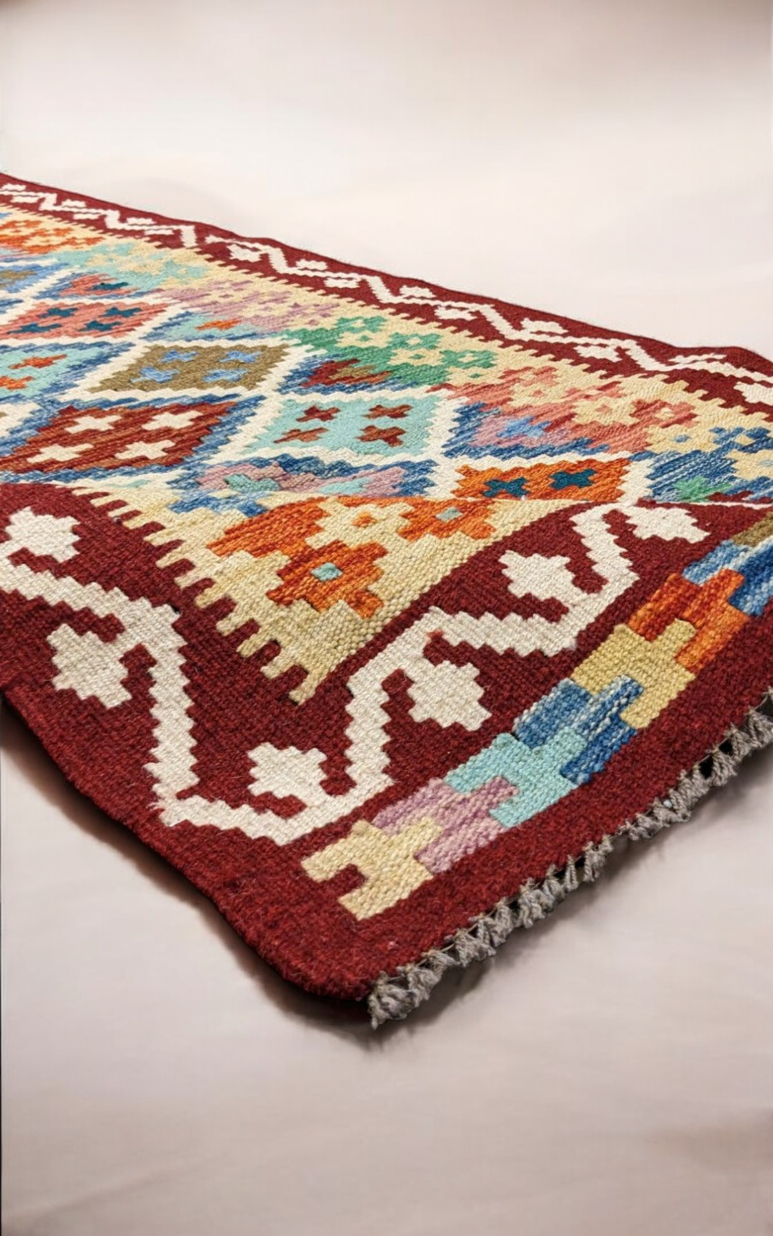 Maimana Afghanistan Kilim Rug - 206 x 84 cm