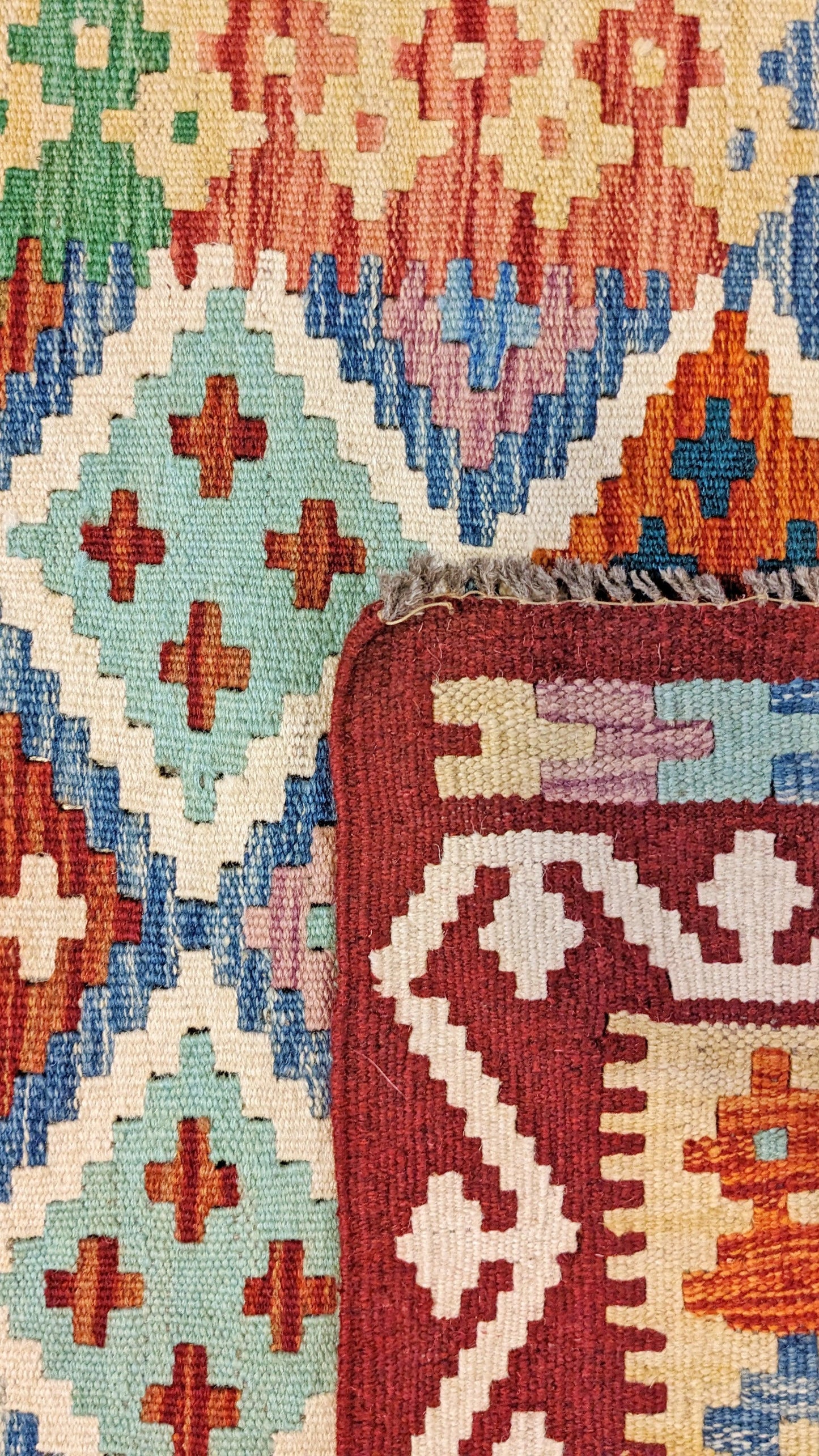 Maimana Afghanistan Kilim Rug - 206 x 84 cm