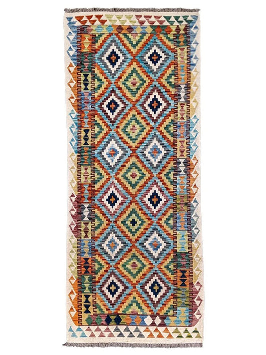 Maimana Afghanistan Kilim Rug - 206 x 79 cm