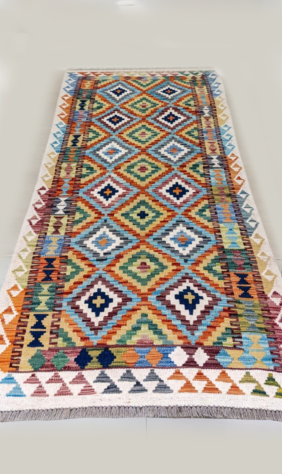 Maimana Afghanistan Kilim Rug - 206 x 79 cm