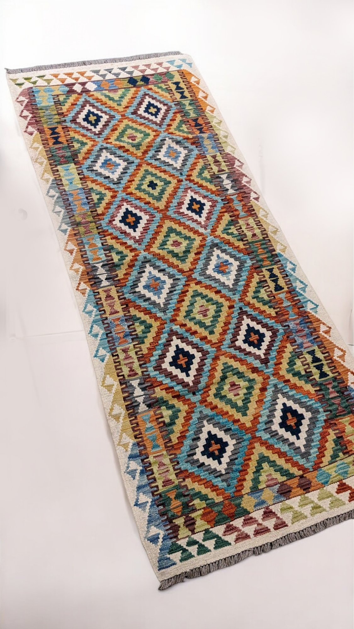 Maimana Afghanistan Kilim Rug - 206 x 79 cm