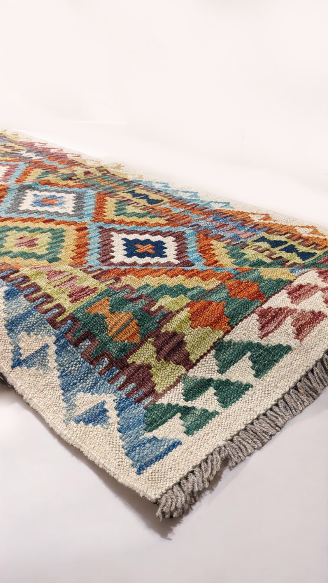 Maimana Afghanistan Kilim Rug - 206 x 79 cm