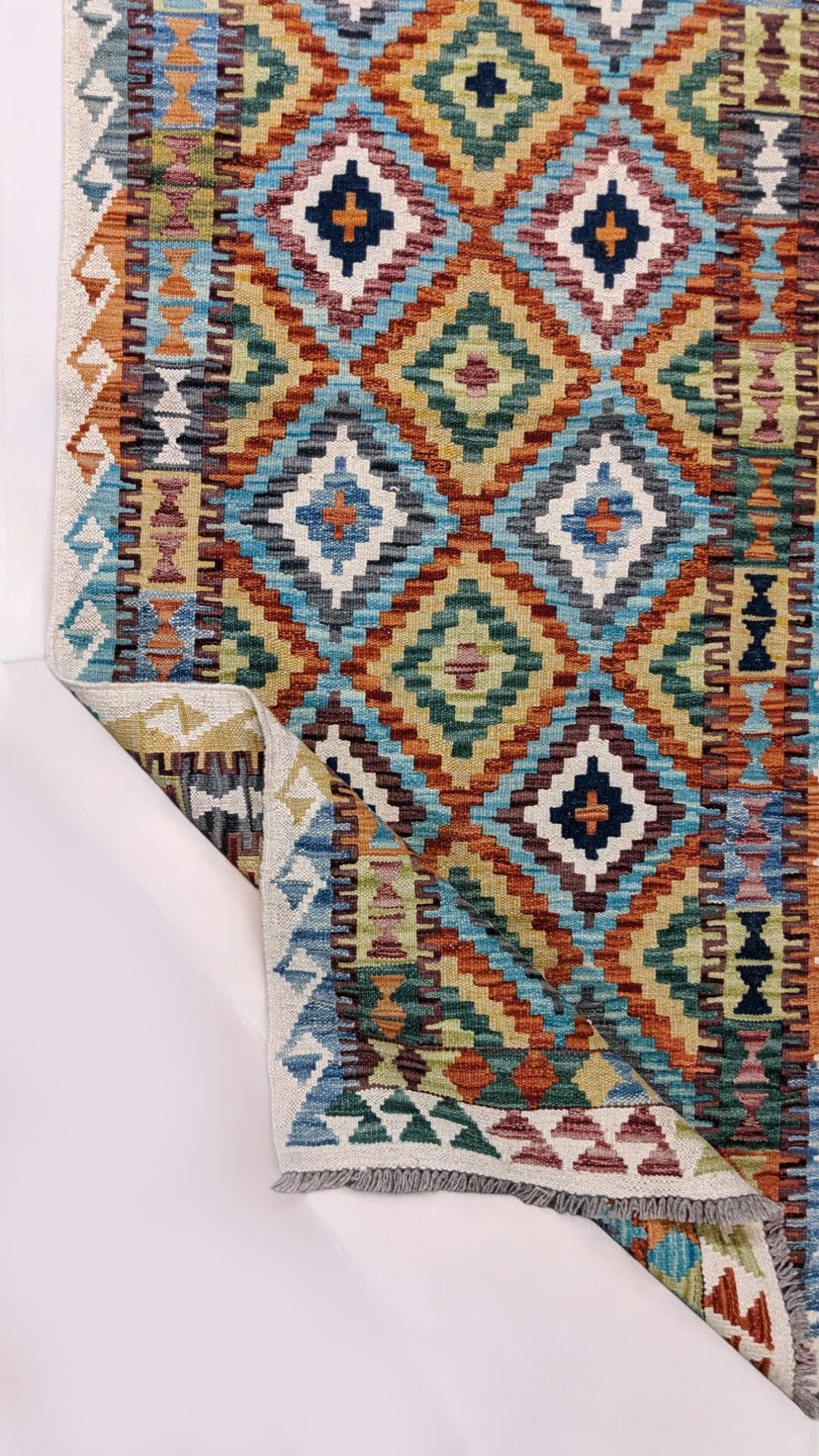 Maimana Afghanistan Kilim Rug - 206 x 79 cm