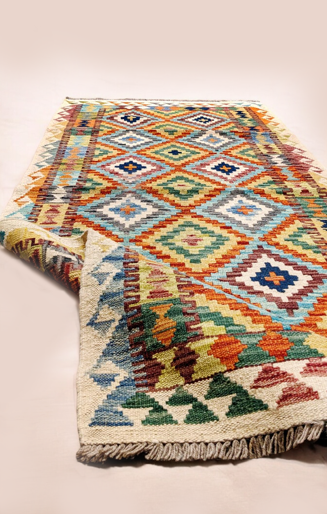 Maimana Afghanistan Kilim Rug - 206 x 79 cm