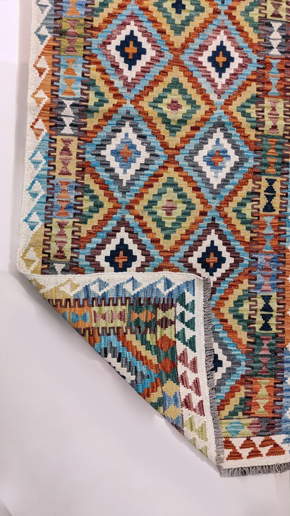 Maimana Afghanistan Kilim Rug - 206 x 79 cm