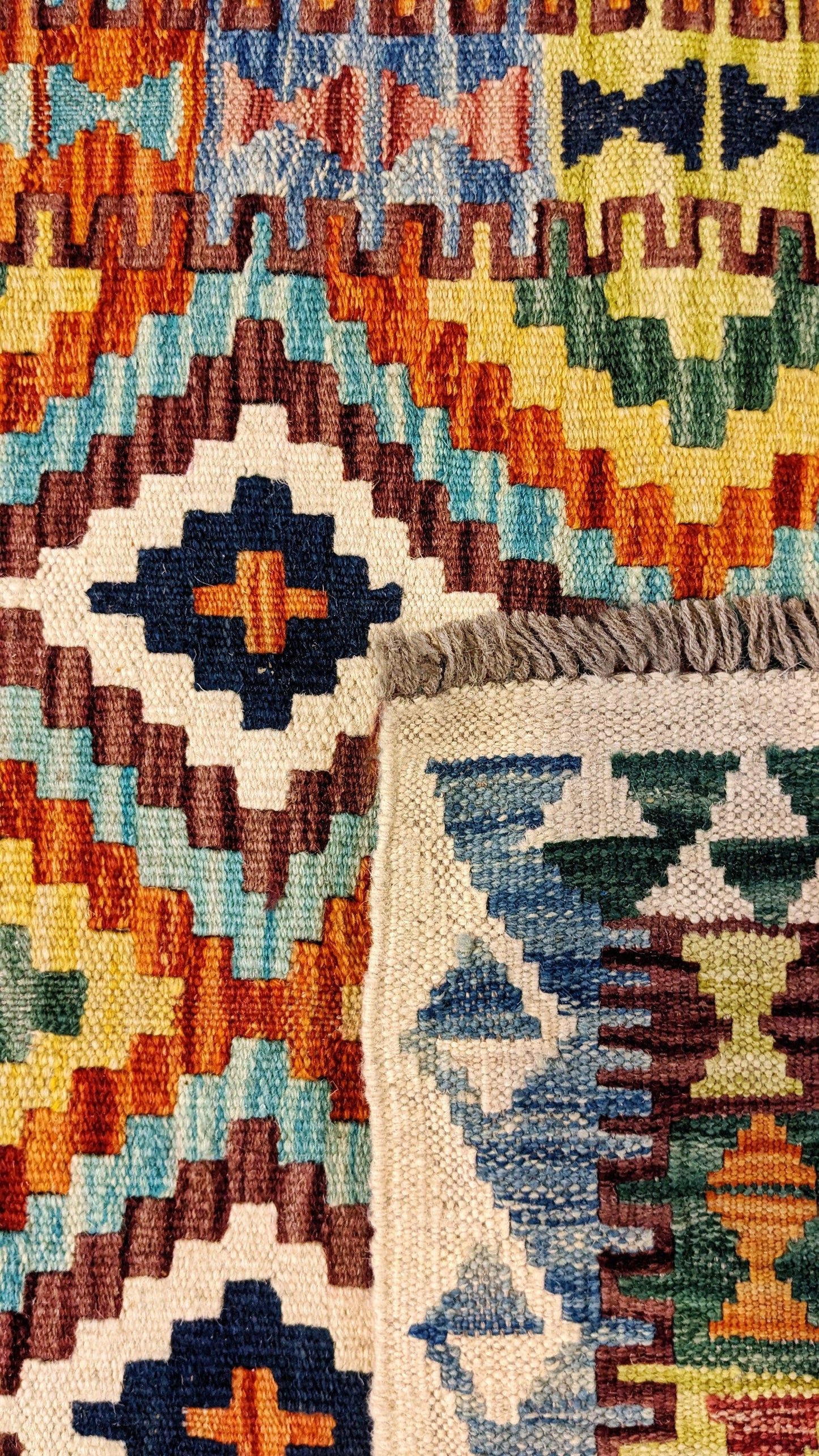 Maimana Afghanistan Kilim Rug - 206 x 79 cm