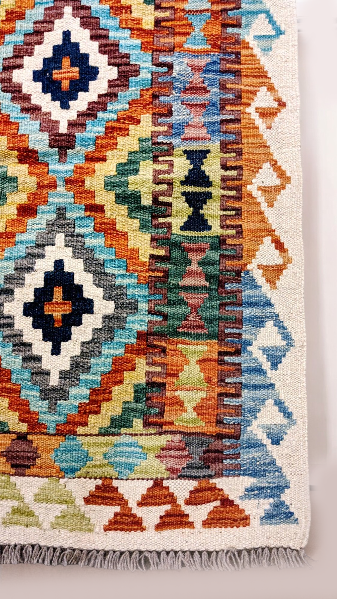 Maimana Afghanistan Kilim Rug - 206 x 79 cm