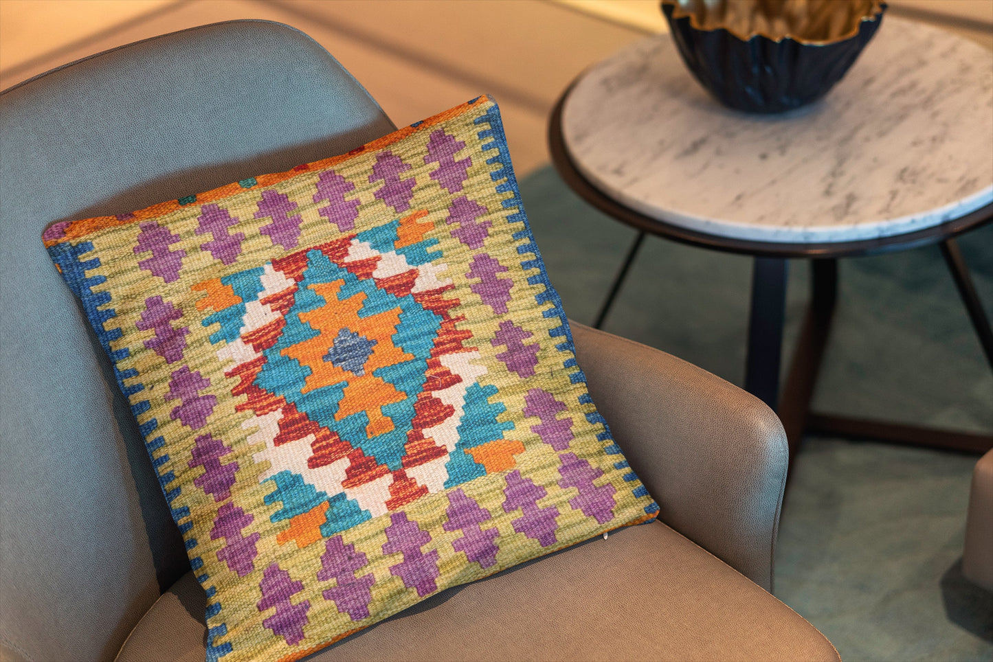 Afghan Kilim Cushion Cover - 45 x 45 cm