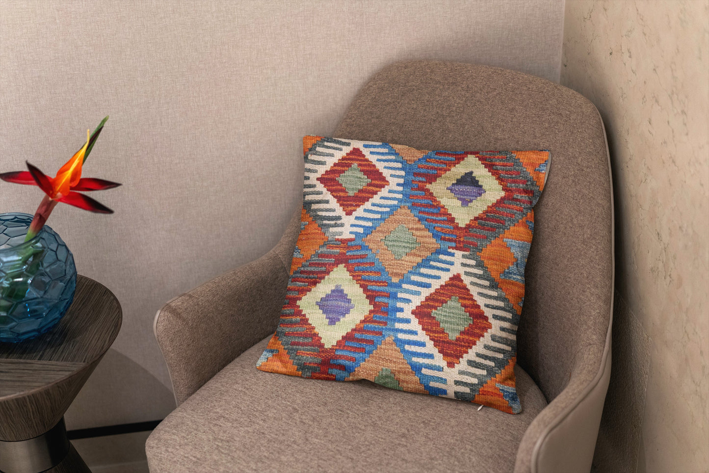 Afghan Kilim Cushion Cover - 45 x 45 cm