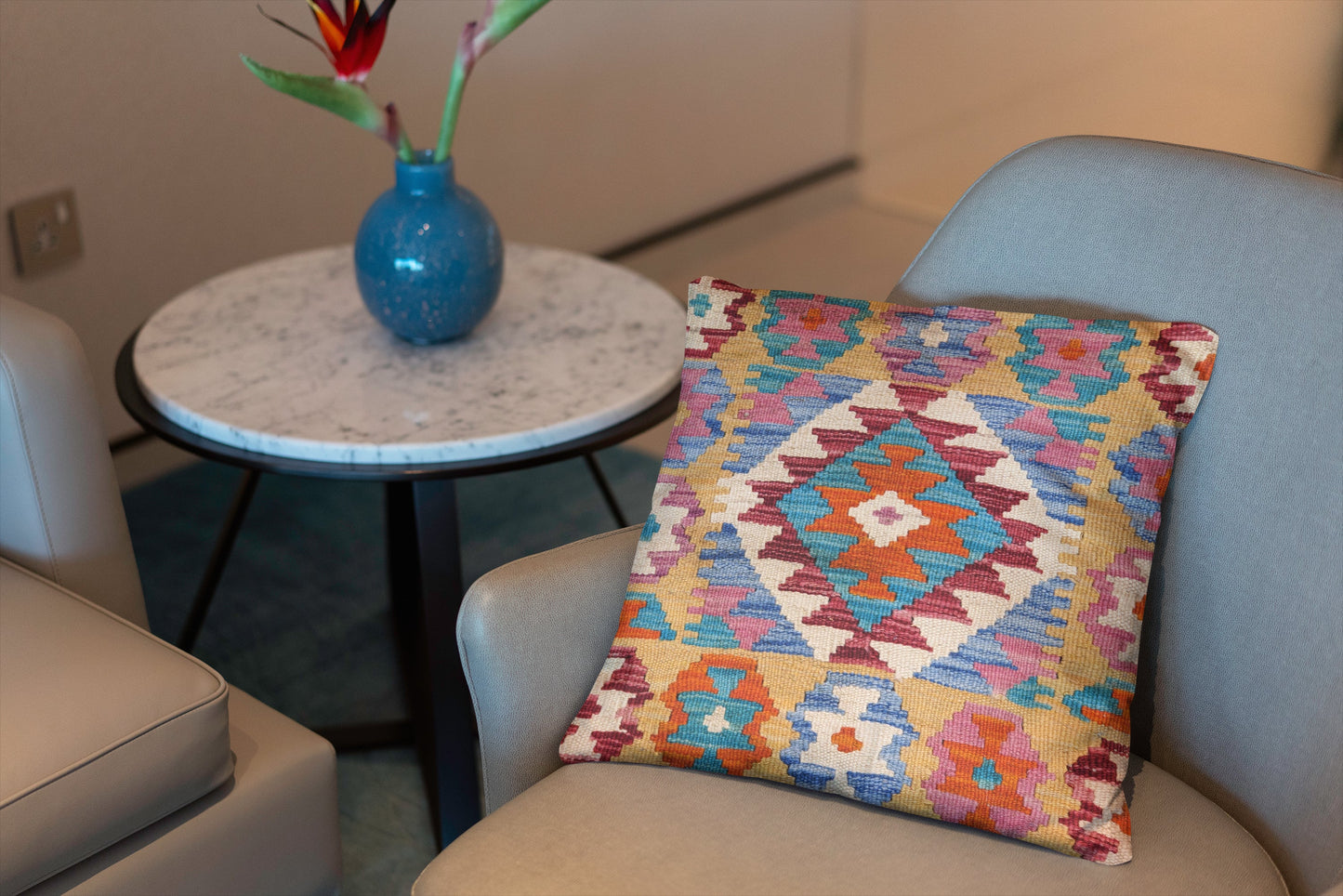 Afghan Kilim Cushion Cover - 45 x 45 cm