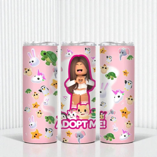 Adopt me RB pink tumbler