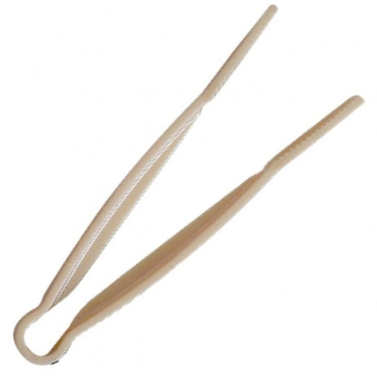 Polycarbonate Beige Flat Grip Tongs 305mm