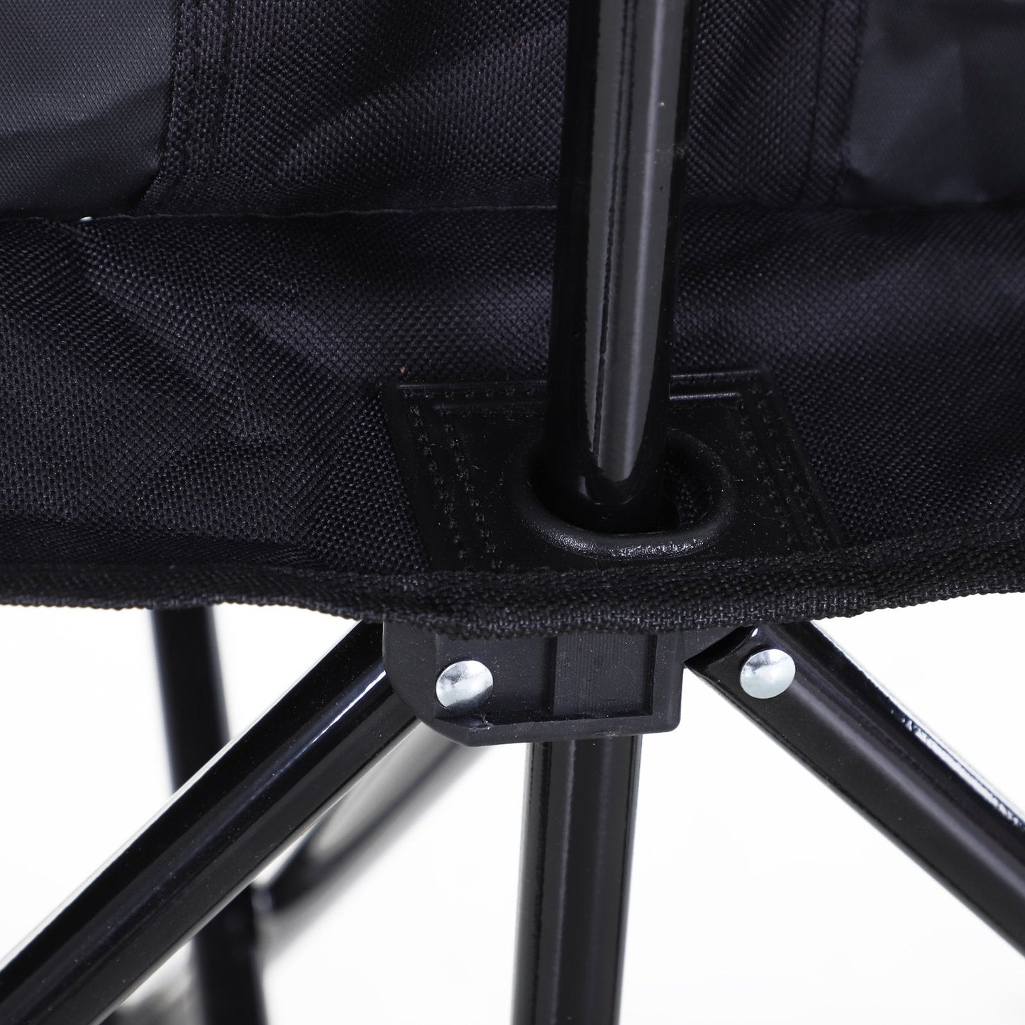 6 Seater Folding Steel Camping Bench With Cooler Bag Black