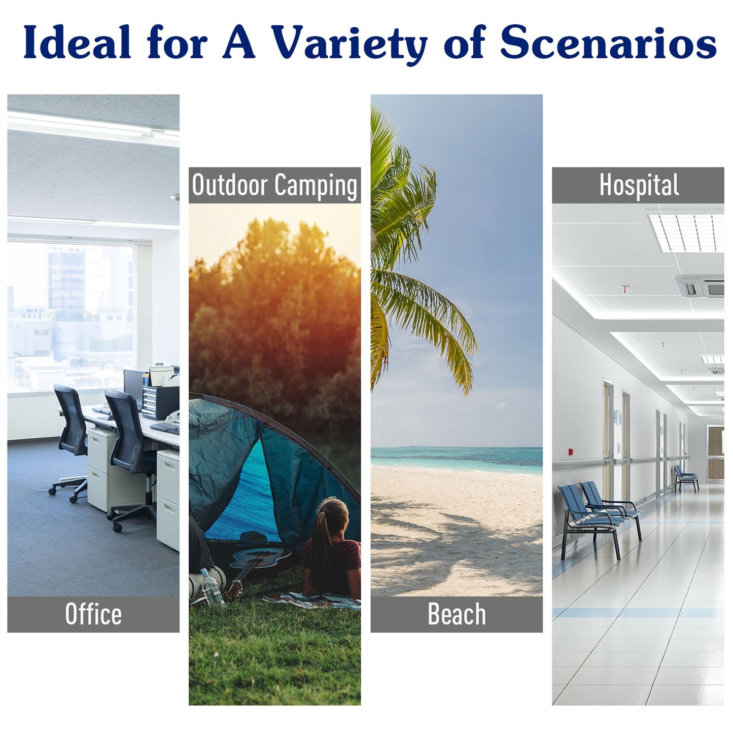 Single Person Camping Bed Folding Cot Outdoor Patio Portable Military Sleeping Bed Travel Guest Leisure Fishing with Side Pocket and Carry Bag - Blue