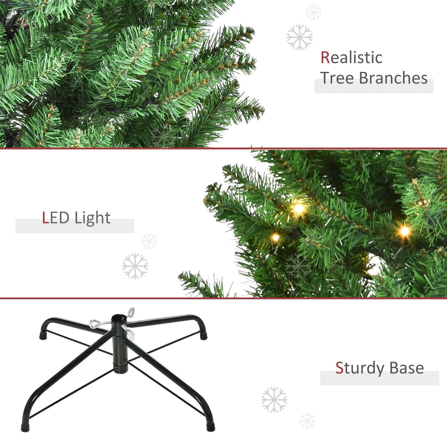 4FT Prelit Artificial Christmas Tree with Warm White LED Light Holiday Home Decoration