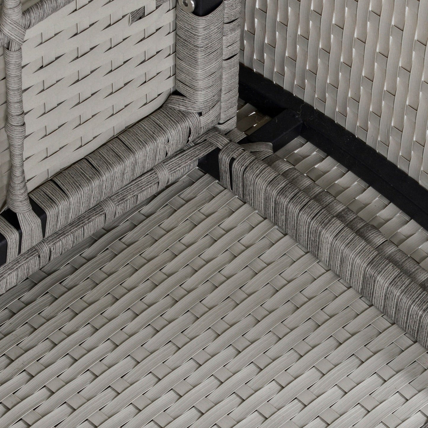 6-Pieces Outdoor PE Rattan Garden Furniture Set with Three-seat